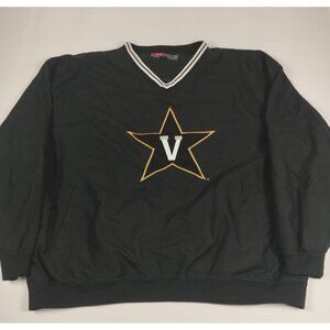 Pro Player Vanderbilt Commodores Men Size 2XL Black V-Neck Windbreaker Pullover